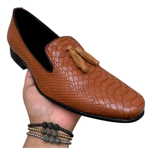 Slipper Caballero Tipo Pitón Camel