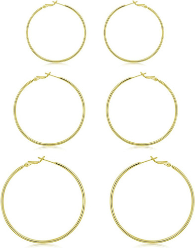 Aretes De Aro Chapados En Oro De 14 Quilates, Aretes De Aro 