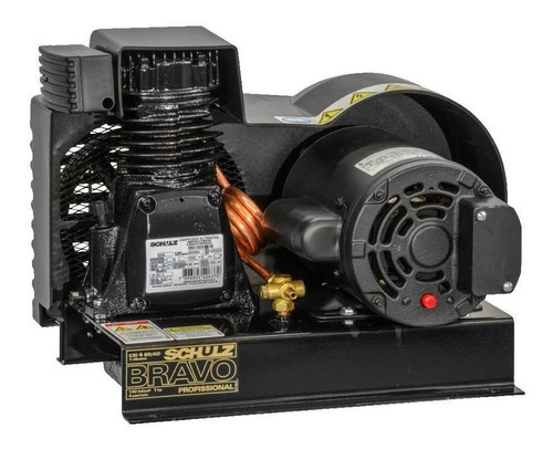 Compressor de ar elétrico portátil Schulz Bravo CSI 4BR/AD monofásica 1hp 110V/220V 60Hz preto