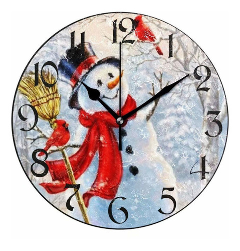 Pfrewn Reloj De Pared De Muñeco De Nieve De Navidad De 10.0 