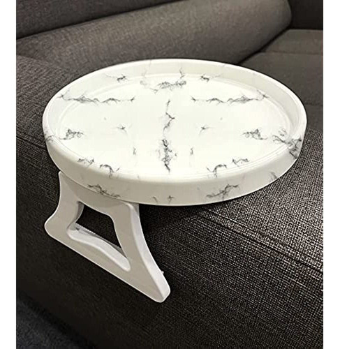 Mesa Con Clip Para Brazo De Sofá Con Estampado De Mármol, Me