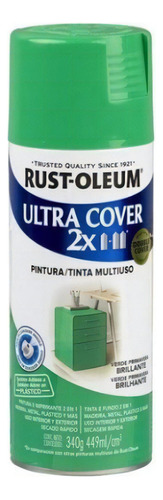 Pintura Aerosol Ultra Cover 2x 420 Ml / 340 Gr. Rust Oleum Color Verde Primavera Brillante