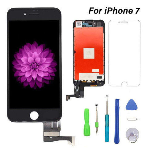 Repuesto Pantalla Para Iphone7 Negro Lcd Digitalizador 3d