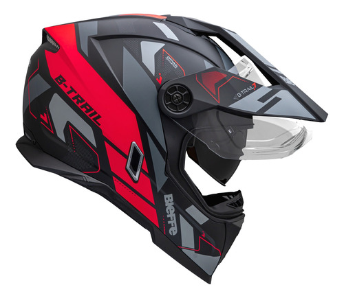 Capacete Masculino Bieffe B-trail Conquest Preto Fosco Moto