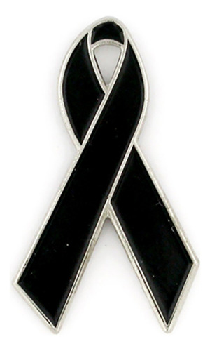 Pin Metálico Listón Negro Luto 10 Pzs Pin Moño Negro