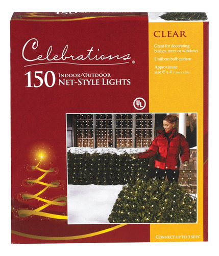 Red De 150 Luces Transparentes 1.22 M X 1.83 M
