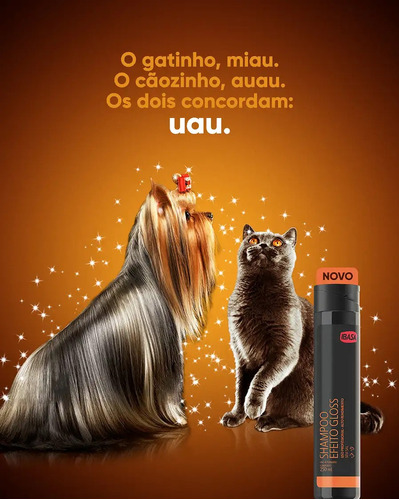 Shampoo Efeito Gloss 250ml Cães E Gatos Ibasa Imediato