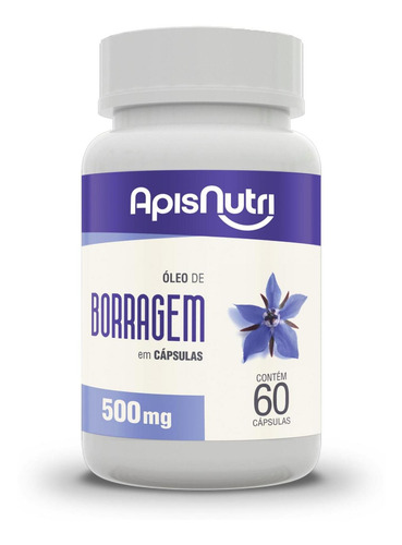 Óleo De Borragem 500mg Da Apisnutri C/ 60 Cápsulas