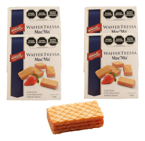 Galleta 4 Cajas De 150g C/u Waffer Fressa Oblea Mac Ma