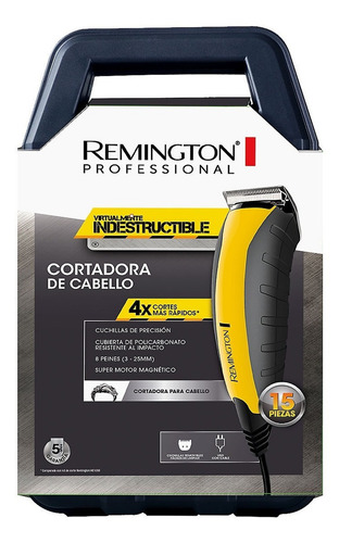 Imagen 4 de 7 de Cortadora de pelo Remington Virtualmente Indestructible HC5850 amarilla 220V