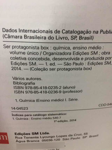Química Único Ser Protagonista Parte 1 E 2 (Usado)