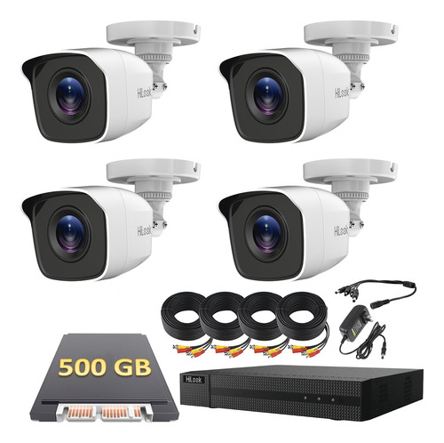 Kit Video Vigilancia Hikvision 4 Camaras 1080p 2 Mp 500 Gb