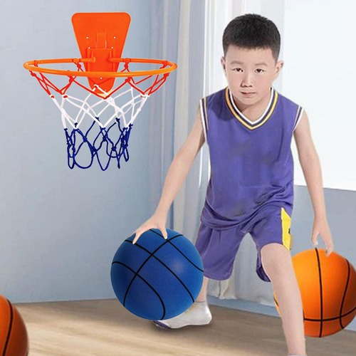 Pelota De Baloncesto Silenciosa Con Aro Para Niños, Pelota