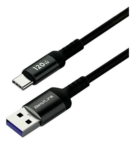 Cable De Carga Rapida Bestlink Usb A Usb C 120w Color Negro