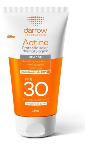 Protetor Solar Facial Darrow Actine Antioleosidade Sem Cor F