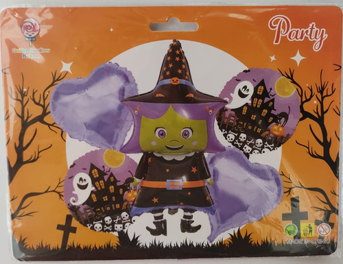 Bouquet Globos Bruja, Halloween Kit