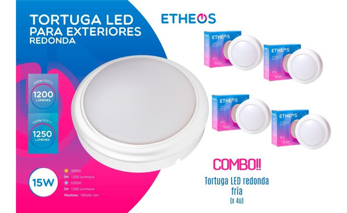 Tortuga Led Etheos Para Exteriores Luz Fría 15w (x4u)- Insei