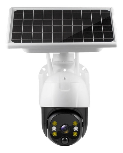 Camara Wifi Solar Cctv Panel Con Baterías Full Hd 3mp Icsee Color Blanco Con Negro
