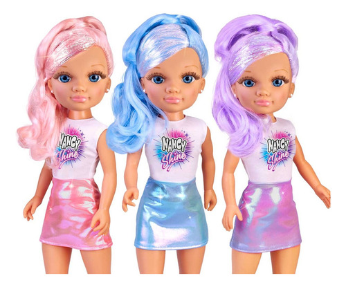 Muñeca Nancy Shine Cabello De Colores