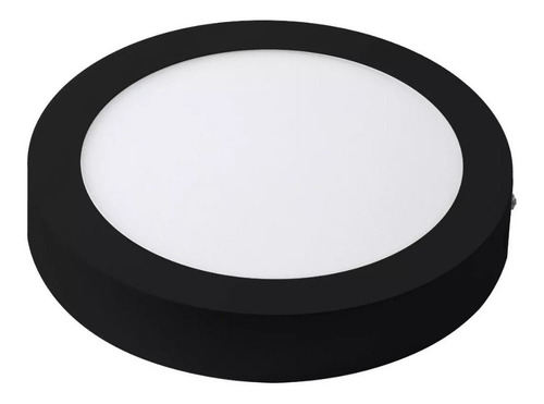 Panel Plafon Led Aplicar Redondo Negro 6w 400lm