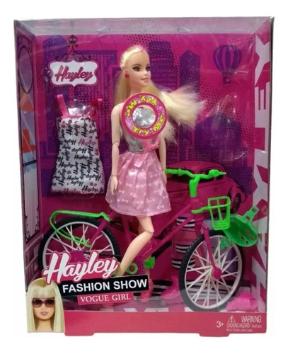 Muñeca Hayley  En Bicicleta En Rollers Articulada Vestidos