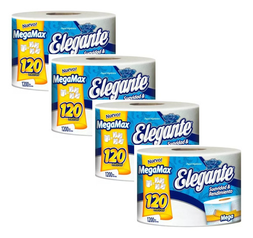 Papel Higiénico Megamax Simple 120m Pack X 12 Rollos