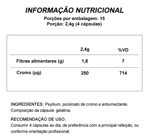 Kit 3 Cromix 60 Cáps Psyllium Picolinato De Cromo Bioklein