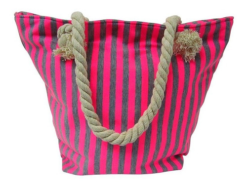 Cartera Bolso Tipo Playero Para Damas Modelo A Rayas 