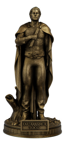 Estátua Exu Arranca Toco Umbanda Candomblé Cor Cor Ouro Velho