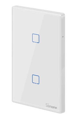 Interruptor De Luz Cristal Táctil Sonoff Txt2 Blanco Wifi Rf