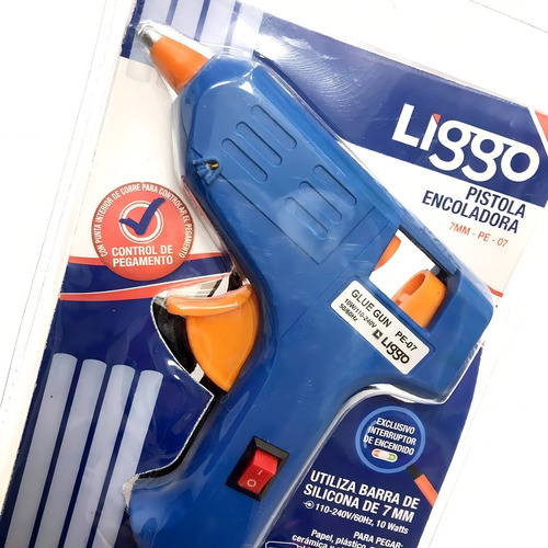 Pistola Encoladora 7mm Chica Liggo 10 Watts Con Barras