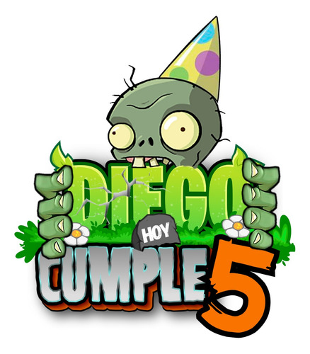 Logo Personalizado Digital De Plantas Y Zombies 