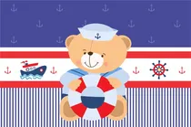 Comprar Painel Lona Urso Marinheiro Alta Resolução - Lona Fosca