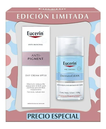 Imagen 1 de 1 de Eucerin Antipigment Crema Día+dermatoclean Desmaquillante