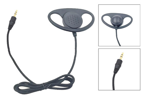 2 Auriculares Con Cable Cabeza Recta Mono De 3,5 Mm Negro 2#