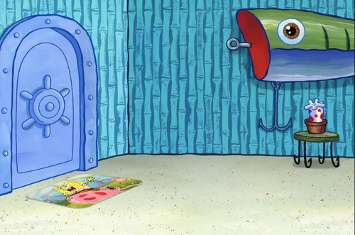 Tapete Decorativo Multiusos Bob Esponja Calamardo Sirenita