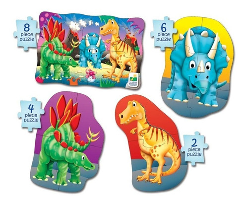 4 En 1 Puzzles Didáctico De Dinosaurios Para Niños Sh800647