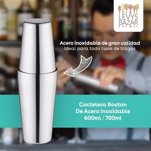 Coctelera Profesional Boston De Acero Inoxidable 700/600ml