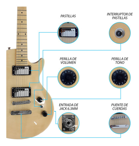 Guitarra Electrica Jethro Series By Steelpro 035lx Color NATURAL FLAME Material del diapasón Maple Orientación de la mano Diestro