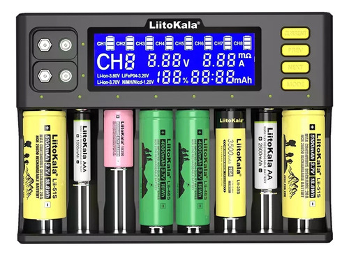 LiitoKala Lii-S8 Cargador de baterías 8 Ranuras 5V 2A 4.2V 1A