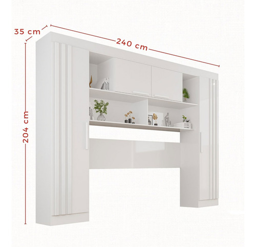 Guarda-roupa Solteiro Modulado Zurique 4 Portas Branco