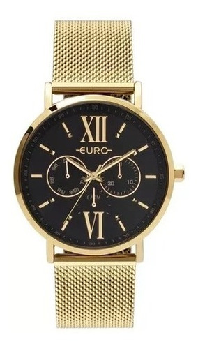 Relógio Feminino Euro Multi Glow Eu6p29ahc/4p 43mm Dourado