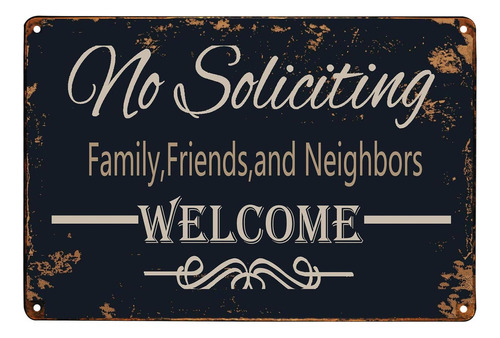 Wostod Funny No Soliciting Sign Family Friends And Neig...