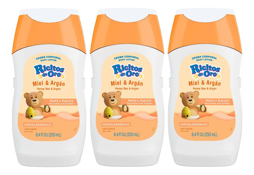 3 Crema Corporal Grisi Ricitos De Oro Miel Y Argán 250ml