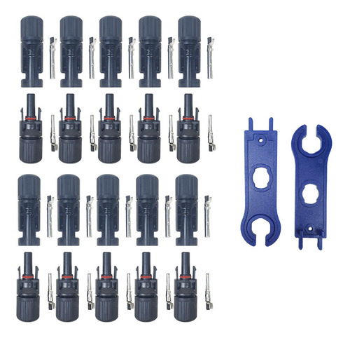 Imagem 1 de 7 de 10x Conector Mc4 Painel Energia Solar 30a Ip67 + Chave