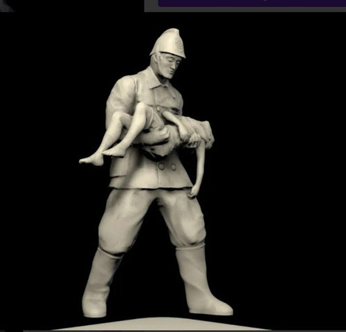 Estatua Bombero Voluntario Impresa En 3d