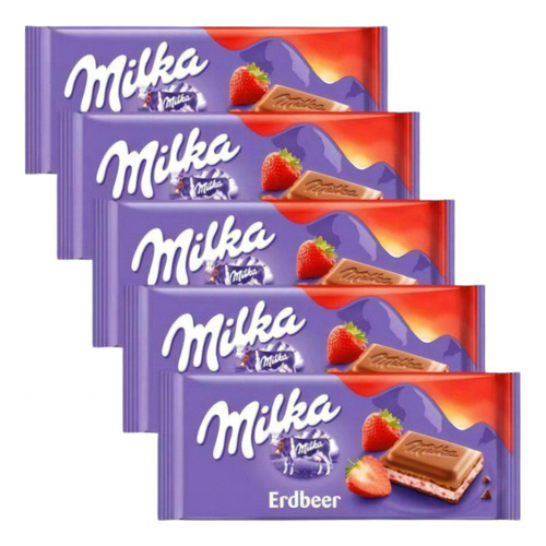 Milka Strawberry 100gr Kit Com 5 500gr