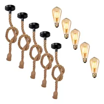 Comprar Lampara Techo Colgante 5 Unidades Vintage + Ampolletas St64 E27 Lampara Colgante Vintage Qatarshop Lampara De Techo Colgante Rustica Vintage Lampara Colgante Ampolletas Lampara Techo Colgante