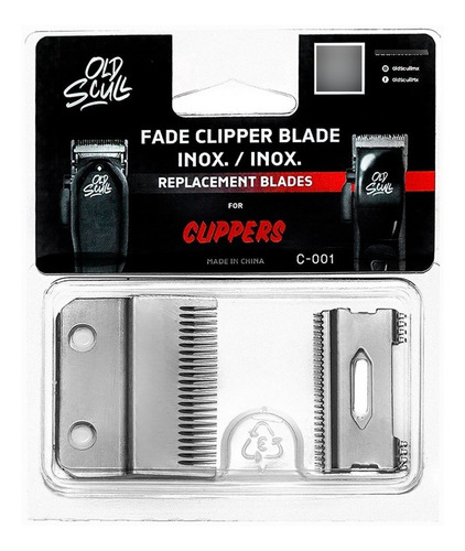 Cuchilla Old Scull Fade Para Clipper Doble Acero Inoxidable