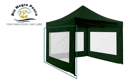 Pared Con Ventana Verde Para Gazebo Plegable 3x3 